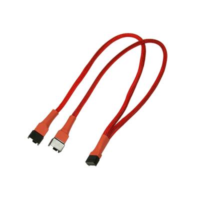 Duplicateur d'Alimentation pour Ventilateur PWM - 1F(4p)/2M(4p) - 30 cm - Rouge