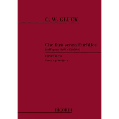 Partitions classique RICORDI GLUCK C.W. - CHE FARO SENZA EURIDICE? - CHANT ET PIANO Voix solo, piano