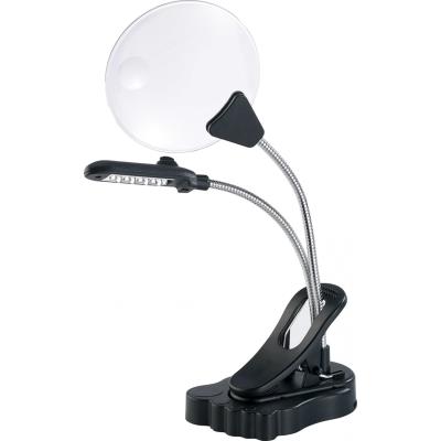 Loupe de bureau à LED avec pince de fixation