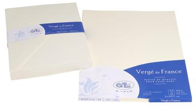 25 enveloppes Vergé de France C5 - Ivoire - G. Lalo
