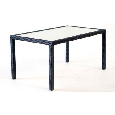 Table rectangle en résine tressée noir : 150 cm x 90 cm