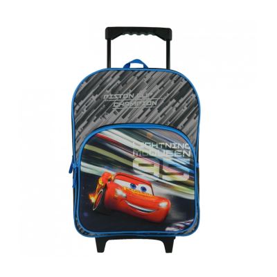 Sac à dos à roulettes Disney Cars McQueen Noir et Bleu