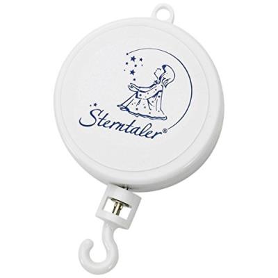 STERNTALER Boîte à Musique Tournante pour Mobile Thème Chère Lune, Tu Vas Tranquillement (Güter Mond, Du Gehst So Stille) Blanc