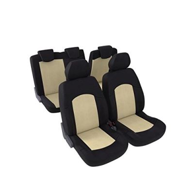 DBS Brice Jeu Complet de Housses Universelles en Polyester Noir et Beige