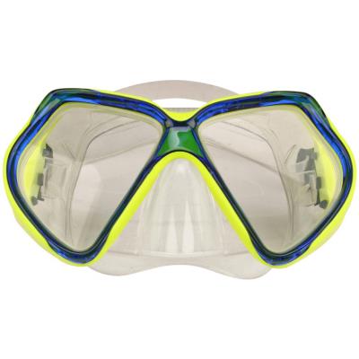 Waimea Masque de plongée sous-marine en caoutchouc jaune/bleu cobalt
