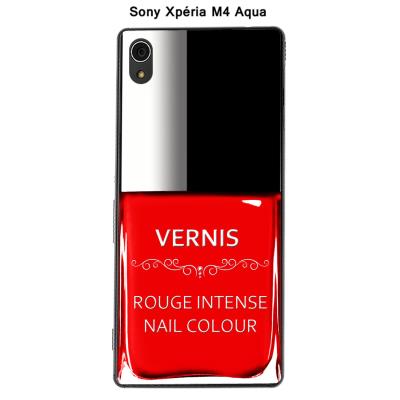 Coque Sony Xpéria M4 Aqua - Vernis Rouge Intense