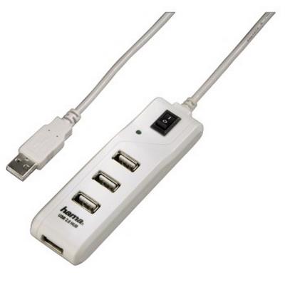 Hama USB 2.0 Hub 1:4 - hub - 4 poorten - desktop