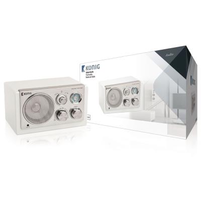 radio de table retro fm / am 3 w blanc