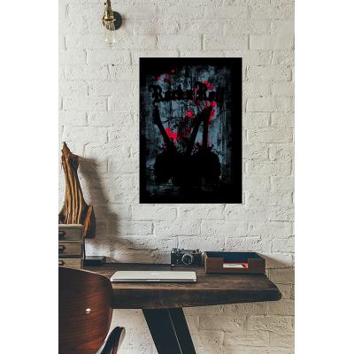 Cadre déco en plexiglas 21cm x 29.7cm épais. 3mm heavymetal rock n roll skulls