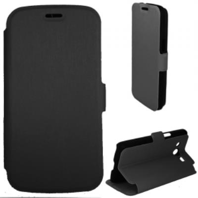 Etui Stand à rabat latéral coloris noir pour Galaxy Core 4G SM-G386F