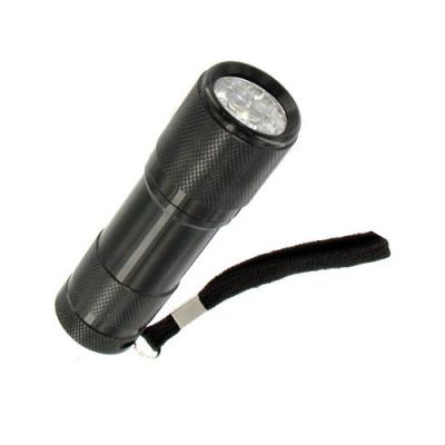 Mini lampe de poche noire - 9 LED