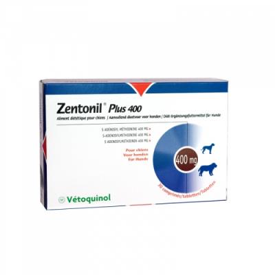 Zentonil plus compléments alimentaires troubles hépatiques pour chiens 400 mg boîte 30 comprimés