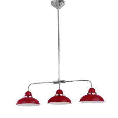 PREMIER HOUSEWARES 2501697 LUMIÈRE PENDANTE AVEC 3 LAMPES ROUGE/CHROMÉ 90 X 74 X 20 CM