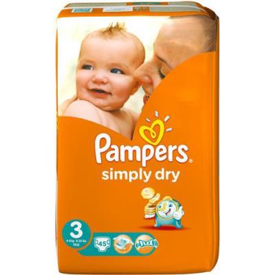 Hygiène de bébé Pampers Simply Dry T3 4-9KG 116 couches
