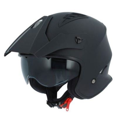 Astone Helmets - Casque de moto MINI CROSS monocolor - Casque jet au look enduro - Casque de moto look cross - casque de ville compact - matt black