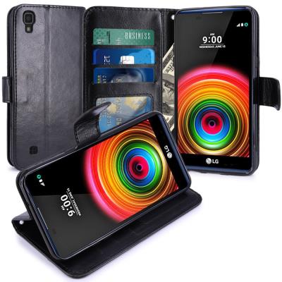 Housse LG X Power, Housse Coque Etui de luxe Portefeuille Porte Carte Et Billet pour LG X Power (Housse Luxe Noir)