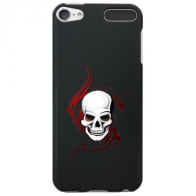 Coque souple pour Apple iPod Touch 5 avec impression Motifs tête de mort sur fond tribal