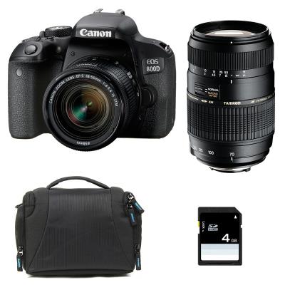 CANON eos 800d + 18-55 is stm + tamron 70-300 di + sac + sd 4go