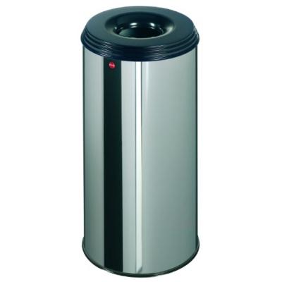 HAILO 0950-022 PROFILINE SAFE 50 CORBEILLE À PAPIER ANTI-FEU EXTINCTION POUBELLE INOX 50 L