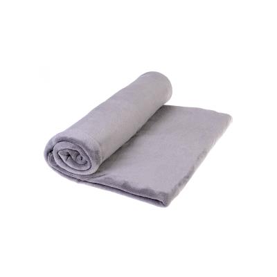 Plaid grand modle microfibre 180x230 cm gris clair - Gris