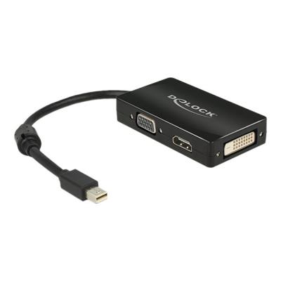 DeLOCK Delock Adapter mini Displayport 1.1 male > VGA / HDMI / DVI female Passive videoconverter - zwart