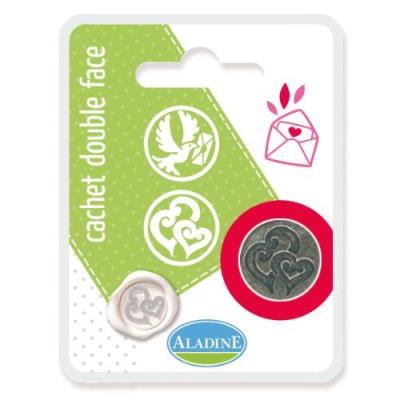 Aladine - 71102 - Loisirs Créatifs - Double Cachet En Blister Double Coeur Spirale Colombe
