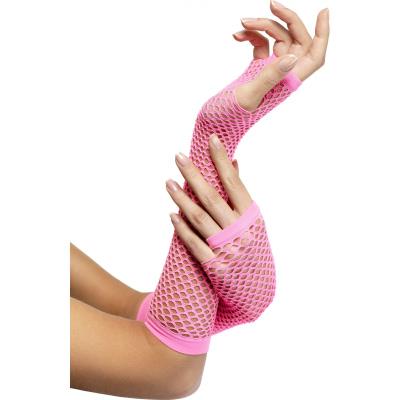 Gants filet sans doigts 80's fuschia