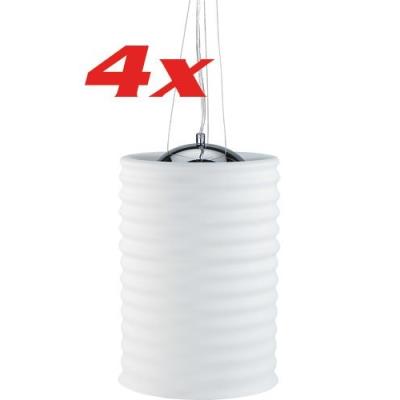 4 plafonniers avec abat-jour en verre dépoli - grand modèle