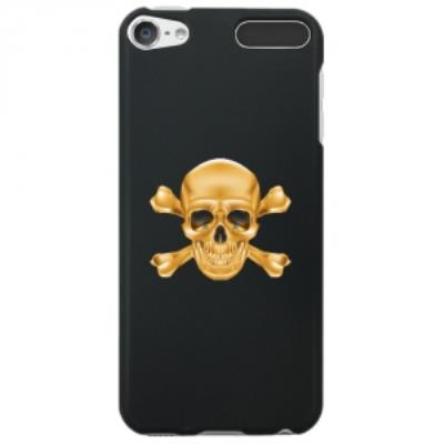 Coque souple pour Apple iPod Touch 5 avec impression Motifs tête de mort aspect or