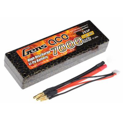Gens ace 7000mAh 7.4V 50C 2S2P Boitier Rigide Lipo 10