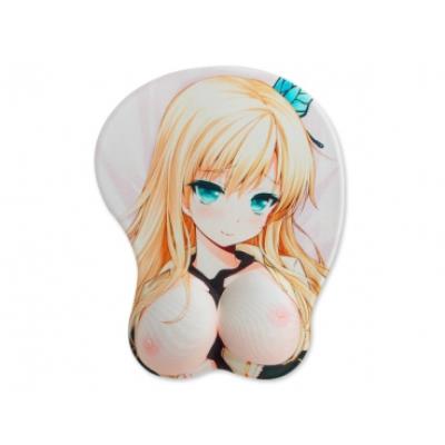 Tapis ergonomique fille manga aux seins nus tapis de souris relief sexy fun insolite informatique