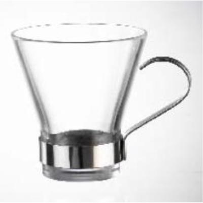 Boîte de 6 tasses à thé 32 cl Ypsilon sur socle inox Bormioli 340340