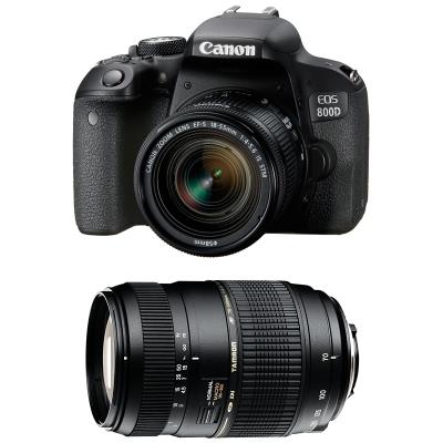 CANON eos 800d + 18-55 is stm + tamron 70-300 di