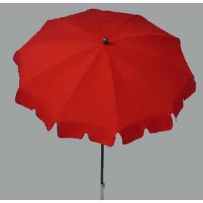 Parasol rond centré coloris Rouge - Dim : H 230 x D 200/10 cm-PEGANE-