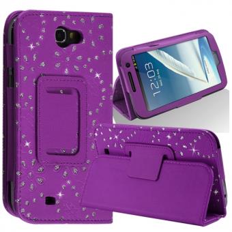 Housse coque étui pour Samsung Galaxy Note 2 Style Diamant Couleur Violet - 1