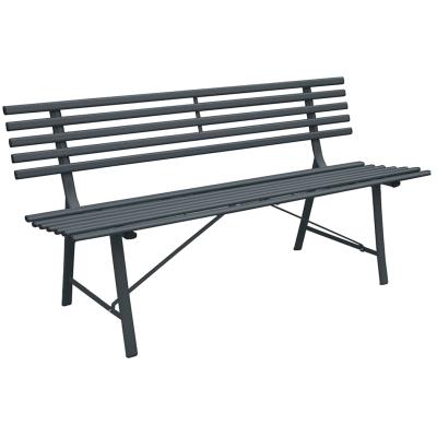 Banc de 3 places coloris gris anthracite - Dim : L150 x H 76 x P 56 cm -PEGANE-