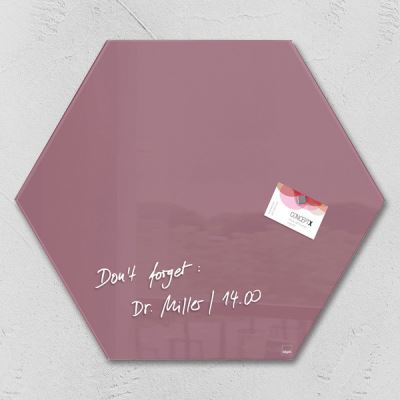Sigel SI-GL282 Glasmagneetbord Artverum 400x460x15mm Hexagonal Rouge