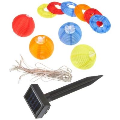 Best season 477-14 guirlande lumineuse solaire boules multicolores extérieur lumière blanche froide 2,7 m 10 led