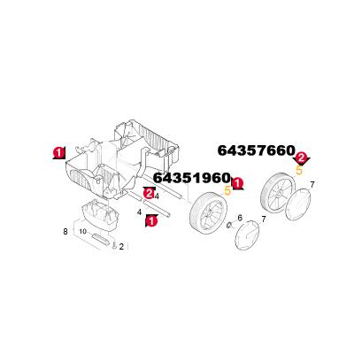 Roue Seule 180 Longueur Essieu 377 M/m Pour Nettoyeur Haute-pression Karcher - 64351960
