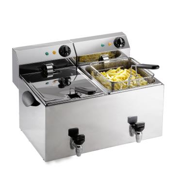 Friteuse 8+8L avec vidange PROFRI 88V