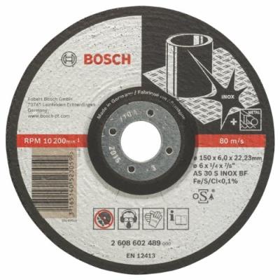 Bosch 2608602489 Meule à Ébarber à Moyeu Déporté As 30 S Inox Bf 150 Mm 6 Mm