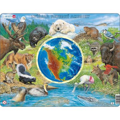 CHARLEX & CO - Puzzle Rahmen Les animaux d Amerique du Nord (90 pieces B) AW03 Larsen