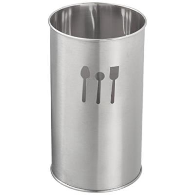 Relaxdays 10019114 porte-couverts porte-ustensiles de cuisine acier inoxydable anthracite 10,5 x 18 cm gris argenté