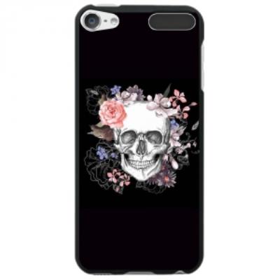 Coque souple pour Apple iPod Touch 5 avec impression Motifs skull fleuri