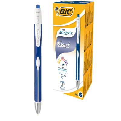 Stylo Bic Atlantis rétractile Exact Bleu