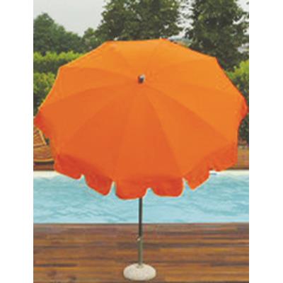 Parasol rond centré coloris Orange - Dim : H 230 x D 200/10 cm-PEGANE-
