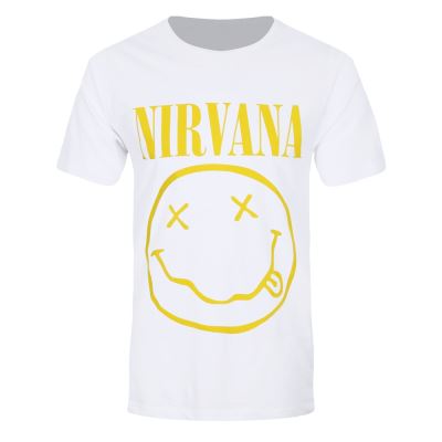 Nirvana T-Shirt Yellow Smiley Homme Blanc - Taille XXL