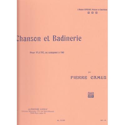 Partitions classique LEDUC CAMUS - CHANSON ET BADINERIE - FLUTE ET PIANO Flûte traversière