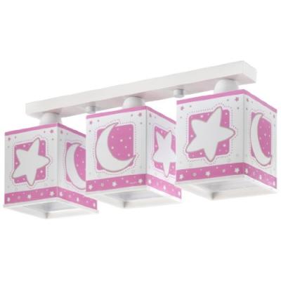 DALBER - 63233S - RAMPE 3 LAMPES CARRÉES - LUNEETOILES - ROSE
