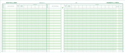 Piqûre Exacompta Journal de caisse ou de Banque 6C/13D 27x32cm horizontal 80p